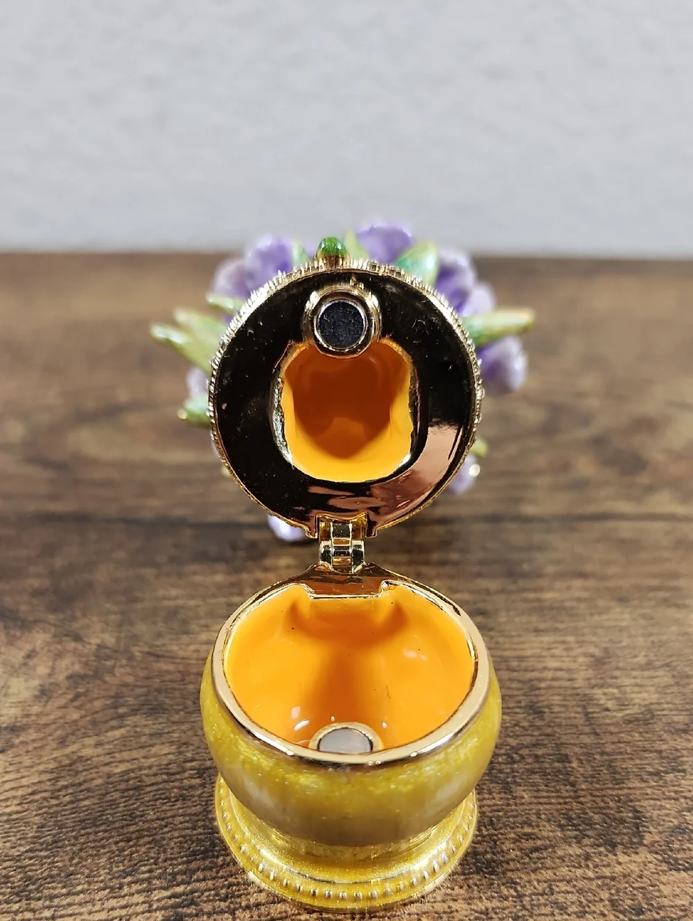 Miniature Jeweled Iris Flower Trinket Holder